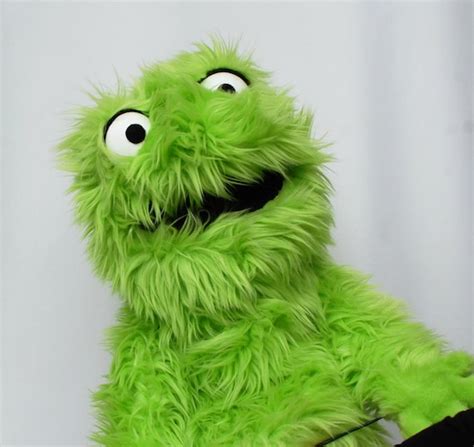 Green Furry Muppet Monster Hand Puppet by OnHandByHand on Etsy