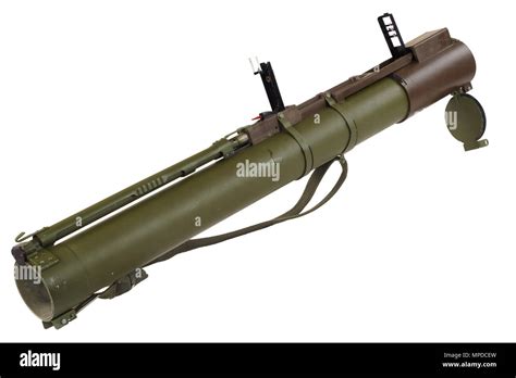 anti-tank rocket propelled grenade launcher "bazooka" isolated on white Stock Photo - Alamy