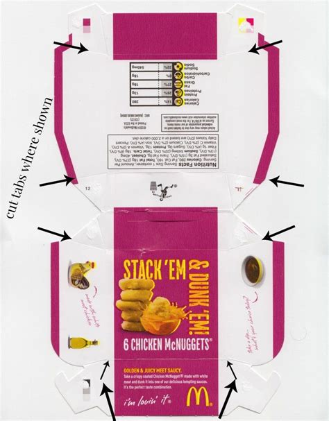 Printable Mcdonalds Chicken Nugget Box Template - Printable Templates