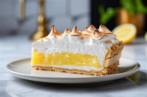 Premium AI Image | Lemon Meringue Pie Slice