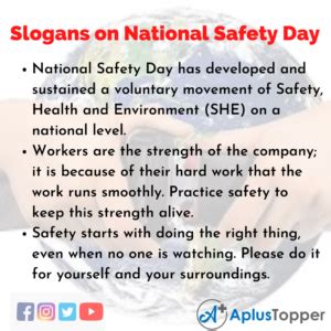 National Safety Day Slogans | 15 Unique and Catchy National Safety Day Slogans in English