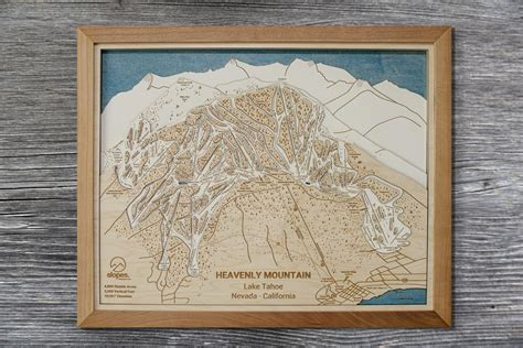 Heavenly Ski Resort Map 3D Wood Map of Heavenly Ski Resort Wall Art, Gifts for Skiers, Ski Cabin ...