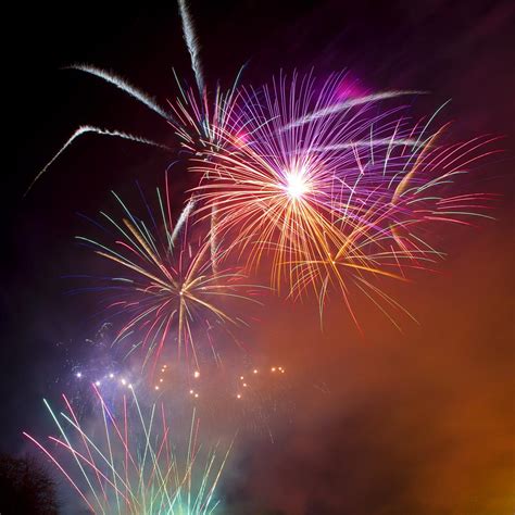 nature, sky, clouds, night, fireworks, firecrackers, lights, colors ...