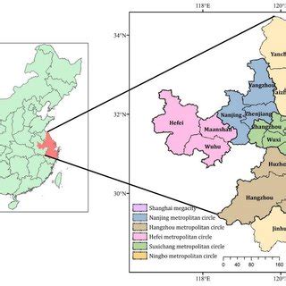 Yangtze River Delta Urban Agglomeration (YRDUA) study area. | Download ...