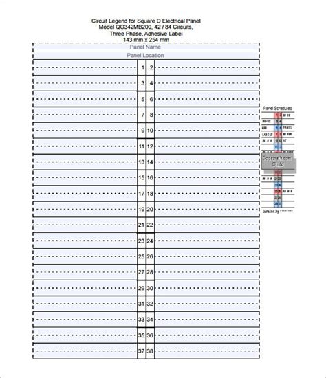 19+ Panel Schedule Templates - DOC, PDF | Breaker box labels, Breaker ...