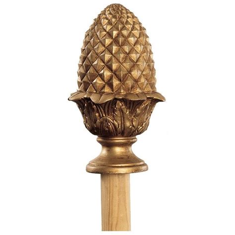 Design Toscano Acorn 2-Pack Gold Wood Curtain Rod Finials in the Curtain Rod Finials department ...