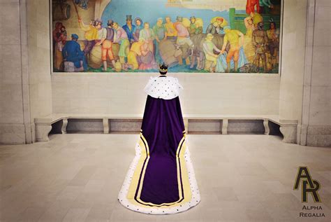 This King's royal robe was inspired by some of the beautiful coronation robes worn by royalty ...