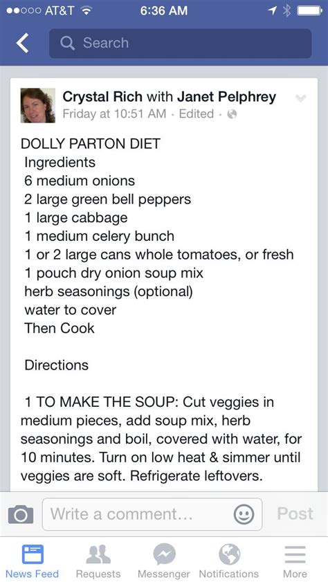 Dolly Parton Diet | Dolly parton diet, Dolly parton recipes, Diet soup ...