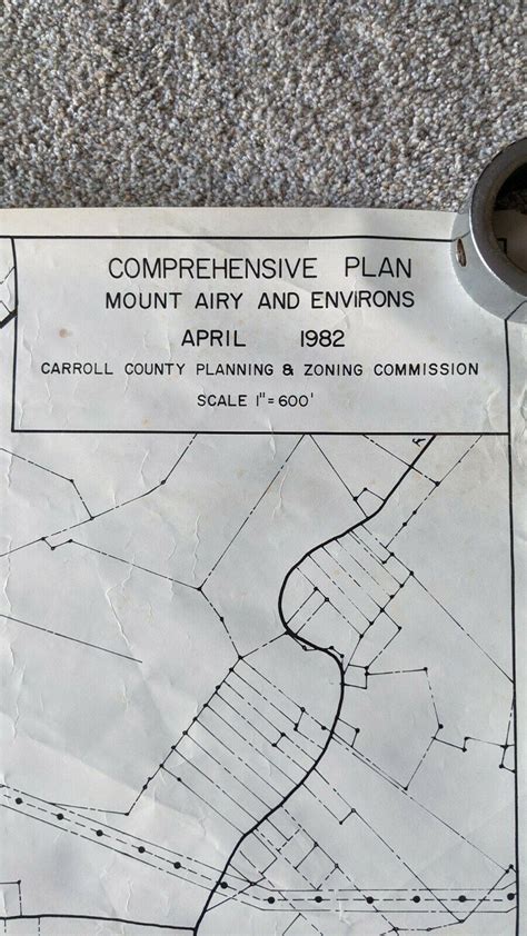 Large 1982 Master Plan Map of Mt Airy MD Mount Airy Maryland Rare 36 X ...