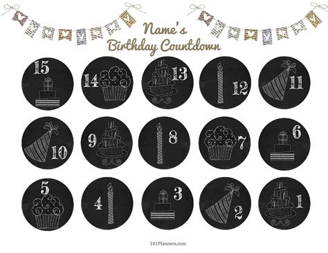 Birthday Countdown Print - Example Calendar Printable