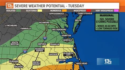 Severe weather forecasted for Coastal Virginia, OBX | 13newsnow.com