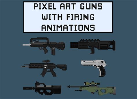 Pixel art guns with firing animations by GG Undroid Games