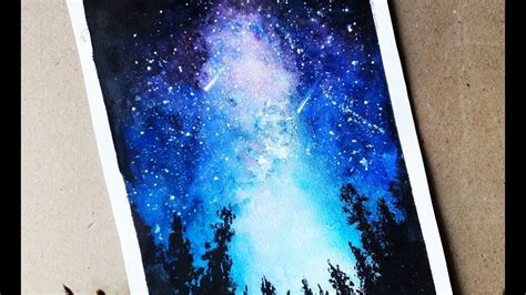 How to make Water color galaxy painting || Beautiful watercolor ...