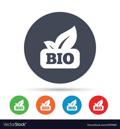 Bio product sign icon leaf symbol Royalty Free Vector Image