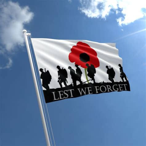 Lest we forget Flag | Remeberance Poppy Flag | The Flag Shop