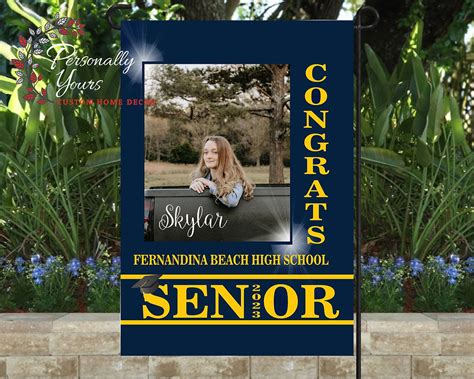 Custom "2023 Fernandina Beach High School Senior Graduation" Yard Flag | personallyyours