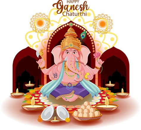 Happy Ganesh Chaturthi poster 7107311 Vector Art at Vecteezy