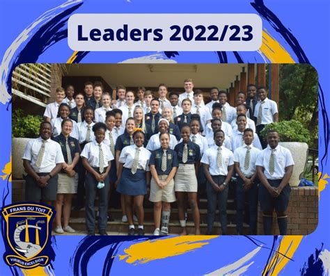 Hoërskool Frans Du Toit se nuutverkose leiers vir 2022 en 2023 - AWSUM School News