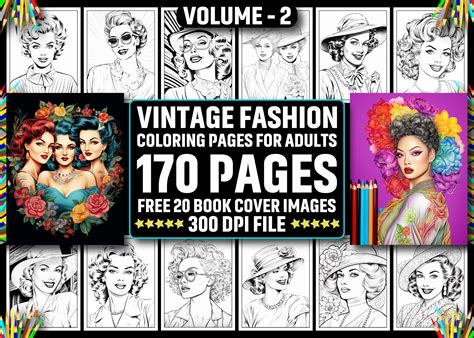 170+ Vintage Fashion Coloring Pages Graphic by GoLdeN ArT · Creative ...