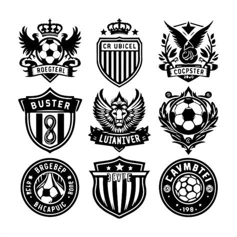 Premium Vector | Football Club logos badges silhouette vector