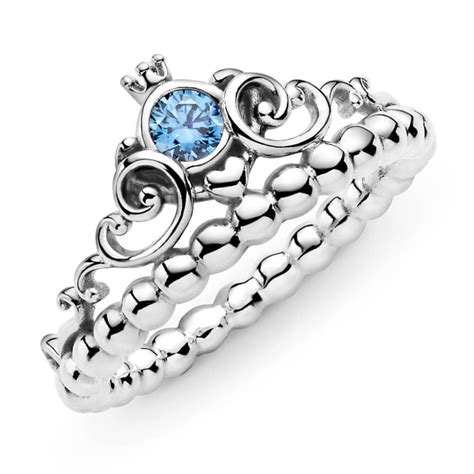 Pandora Disney Cinderella Blue Crystal Tiara Ring - 199191C01 | Ben Bridge Jeweler