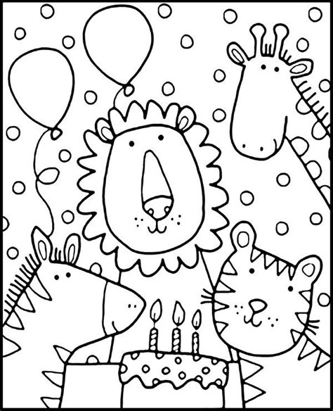 Coloring Pages Birthday Party