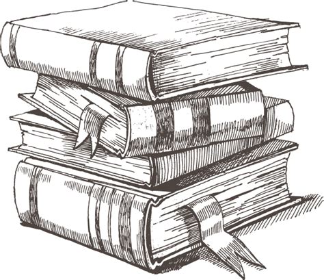 Stack of books illustration, drawing, engraving, ink, line art ... | Pencil art drawings, Art ...