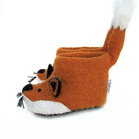 adult finlay fox felt slippers by sew heart felt | notonthehighstreet.com