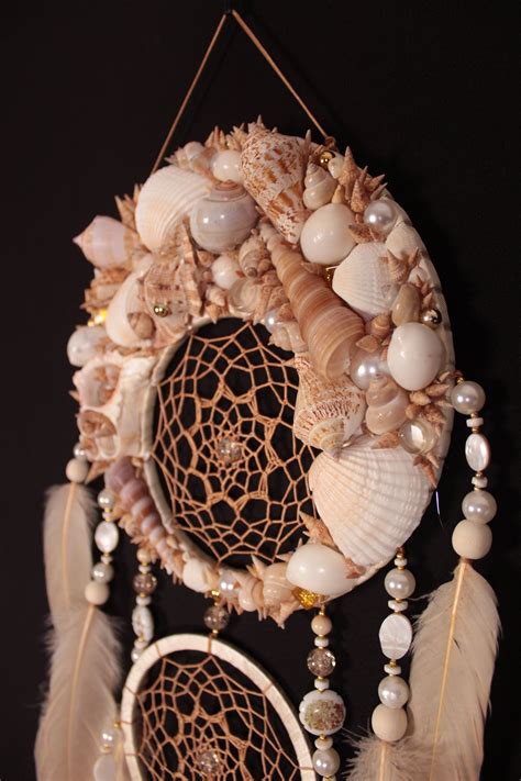 Dreamcatcher shells, Wild Moon Mermaid Wall Hanging, bohemian wall ...