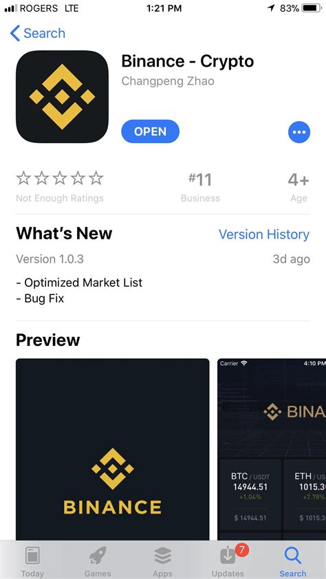 Is this the legit Binance App (Canadian AppStore)? It’s the only search ...