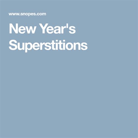 New Year's Superstitions | New years superstitions, Newyear, Superstition