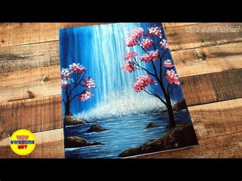 Easy Waterfall Landscape Painting Tutorial For Beginners - Painting Art - Painting Art