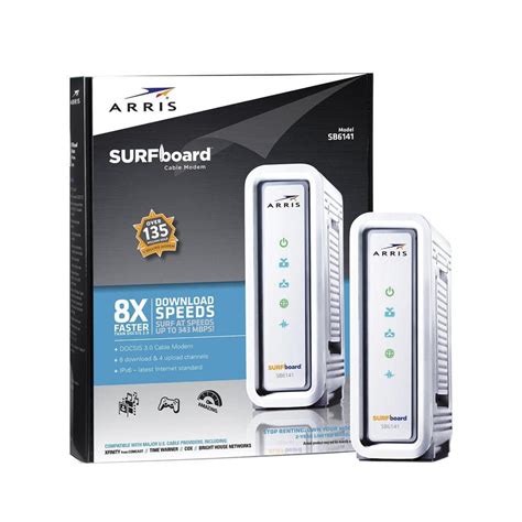 ARRIS SURFboard DOCSIS 3.0 8x4 Cable Modem SB6141, White-581902-022-00 - The Home Depot