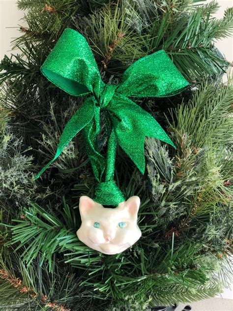 Handmade Cat Ornament, Christmas Tree Cat, Cat Tree Ornament, Cat ...