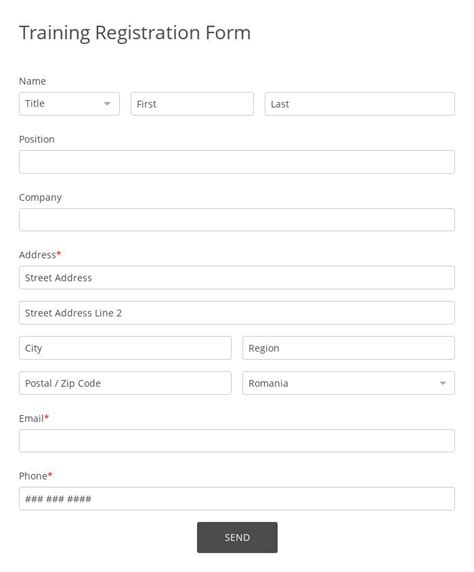 Training Registration Form Template | 123FormBuilder