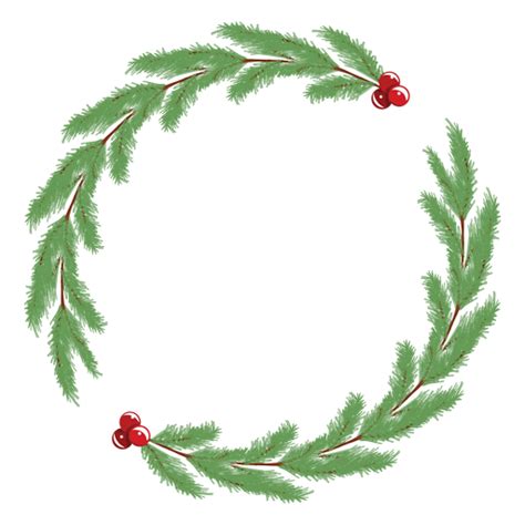 Simple Christmas Wreath Frame PNG & SVG Design For T-Shirts