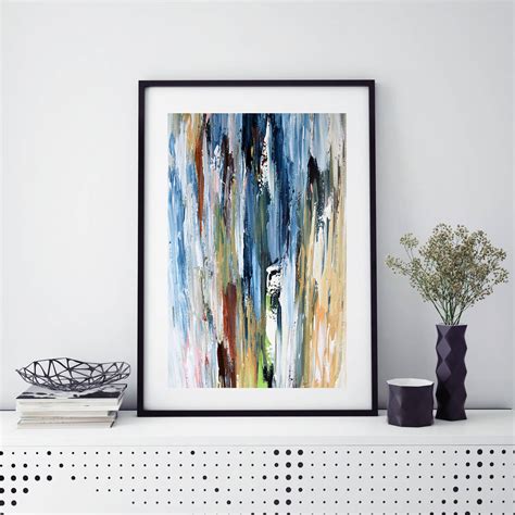 Modern Blue Abstract Art Print Framed Art Home Decor By Abstract House ...