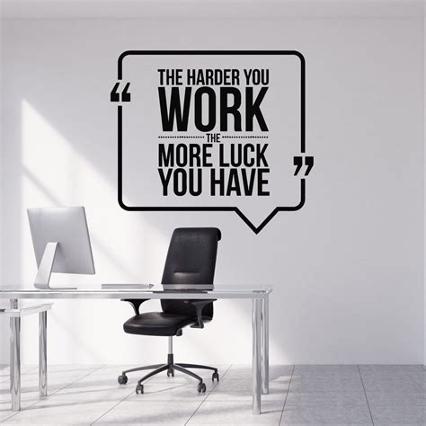 Vinyl Wall Decal Motivational Quote Hard Work Office Decorating Art St — Wallstickers4you
