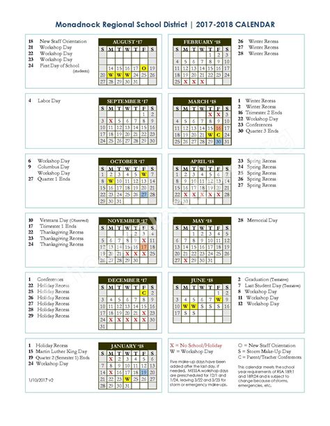 SAU 93 - Monadnock Regional School District Calendars – E. Swanzey, NH