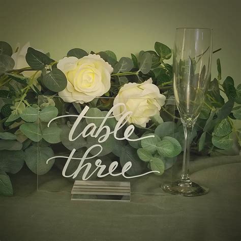 Acrylic Table Numbers – Calligraphy By Cami