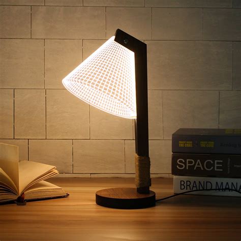 3D LED Table Lamp Shaped Night Light Adjustable Desk Reading Lamps For Bedroom Living Room Warm ...