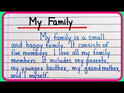 My Family Essay In English Writing | My Family Paragraph | My Family ...