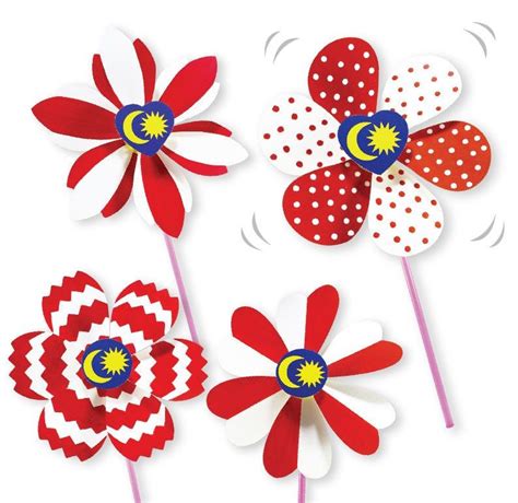 DIY Merdeka Flower Pinwheel - Fun4Kids Malaysia