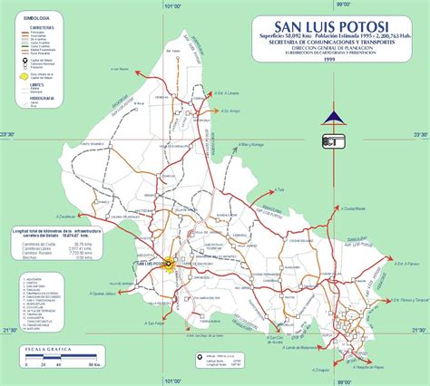 Map of San Luis Potosi (State), Mexico