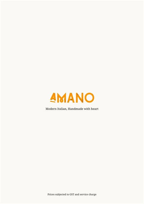 Menu — AMANO Italian Restaurant in Singapore