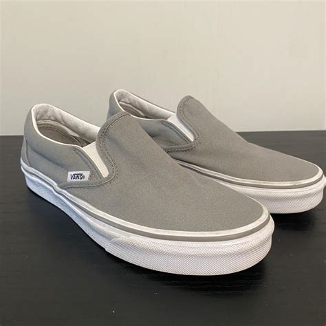 Grey Slip On Vans Size US women’s 7/men’s 5.5 only... - Depop