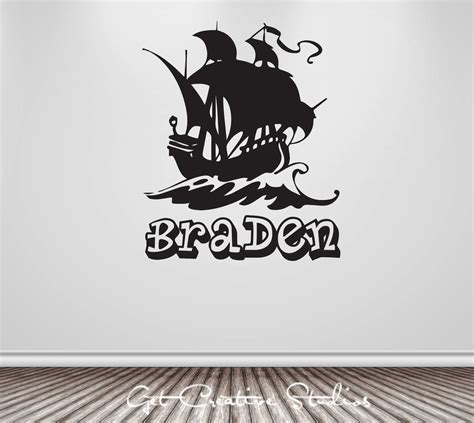 Pirate Decal Ship Nautical Wall Decal Personalized Wall - Etsy