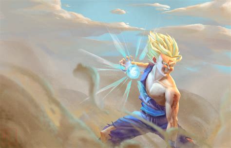 ArtStation - Gohan's One Handed Kamehameha!