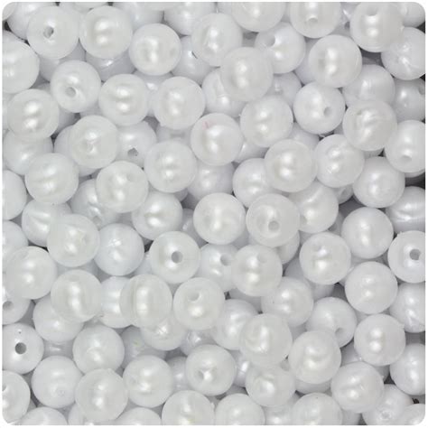 BeadTin White Pearl 8mm Round Craft Beads (300pcs) - Walmart.com