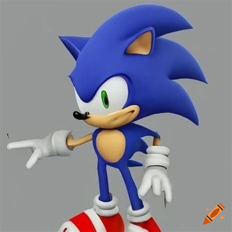 Sonic with 5 spikes on his head stylized as concept art from an xbox ...